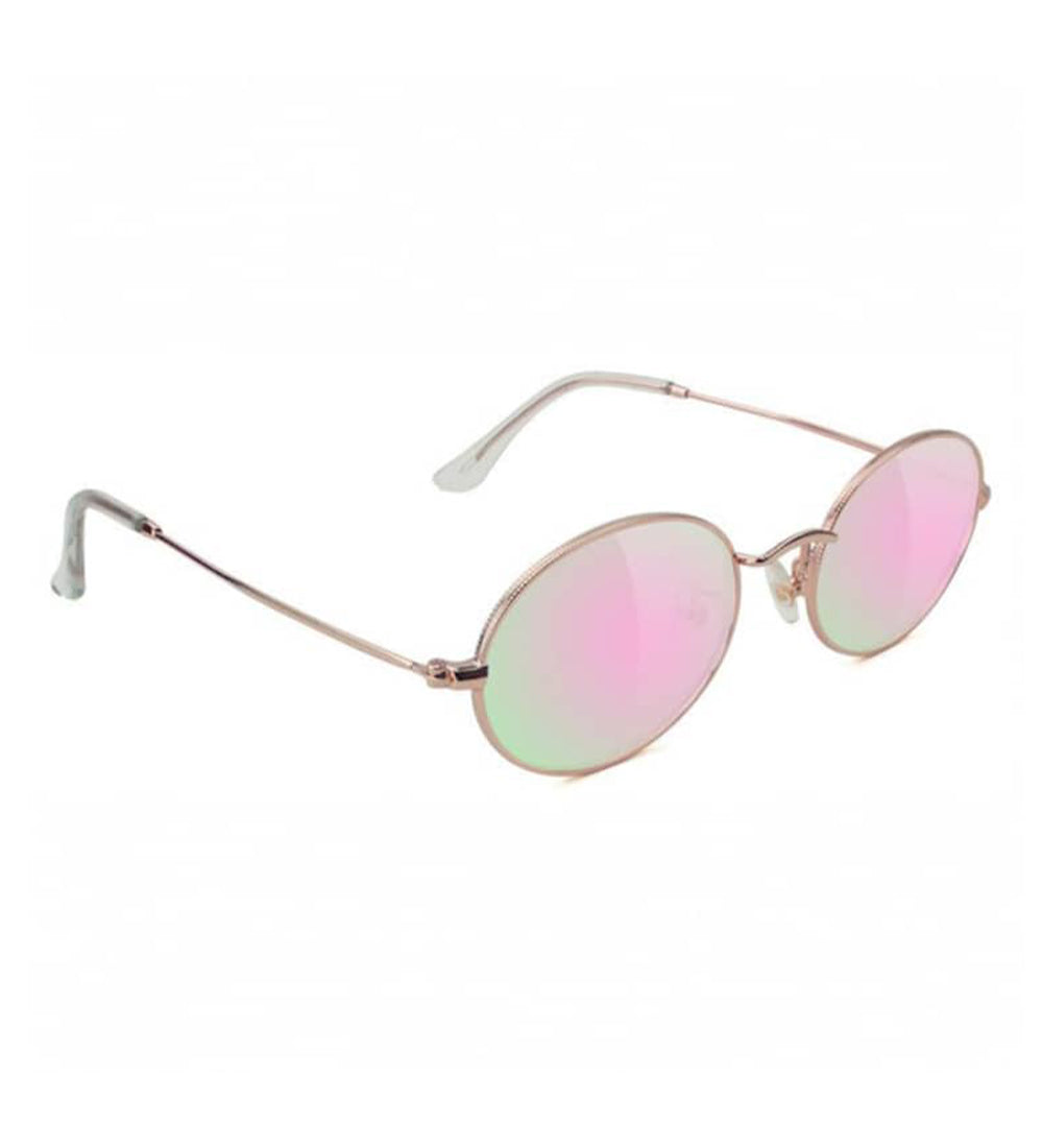 Polarized Gold Mirrored Metal Sunglasses